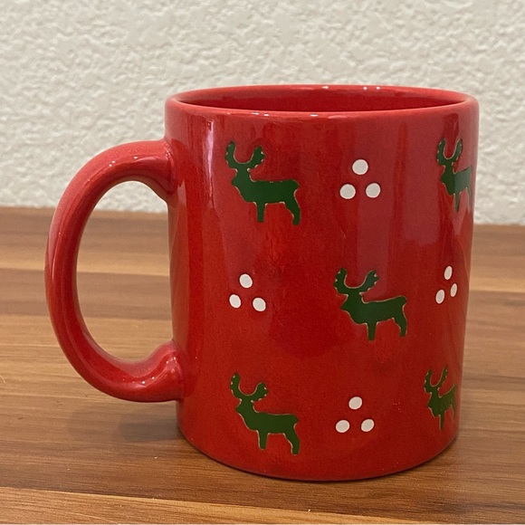 Retired Waechtersbach W. Germany Reindeer with Dots Red Ceramic Christmas Mug - Picture 4 of 14